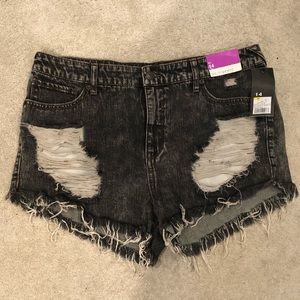 Mossimo short shorts - distressed gray denim (NWT) grayish / black color